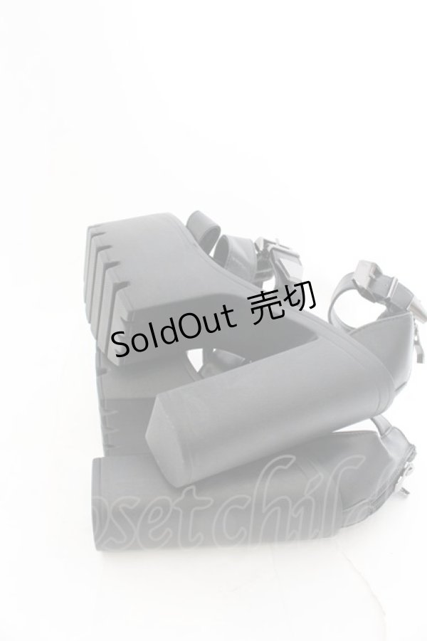 画像7: 【SALE】NieR CLOTHING / 身長激盛り《約15cmUP》ハイヒール厚底サンダル 35 ブラック O-24-12-15-026-PU-SH-IG-ZT335 (7)