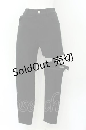 画像: 【SALE】NieR CLOTHING / アシメデザインスキニーパンツ F ブラック O-24-12-18-006-PU-PA-OW-ZT126