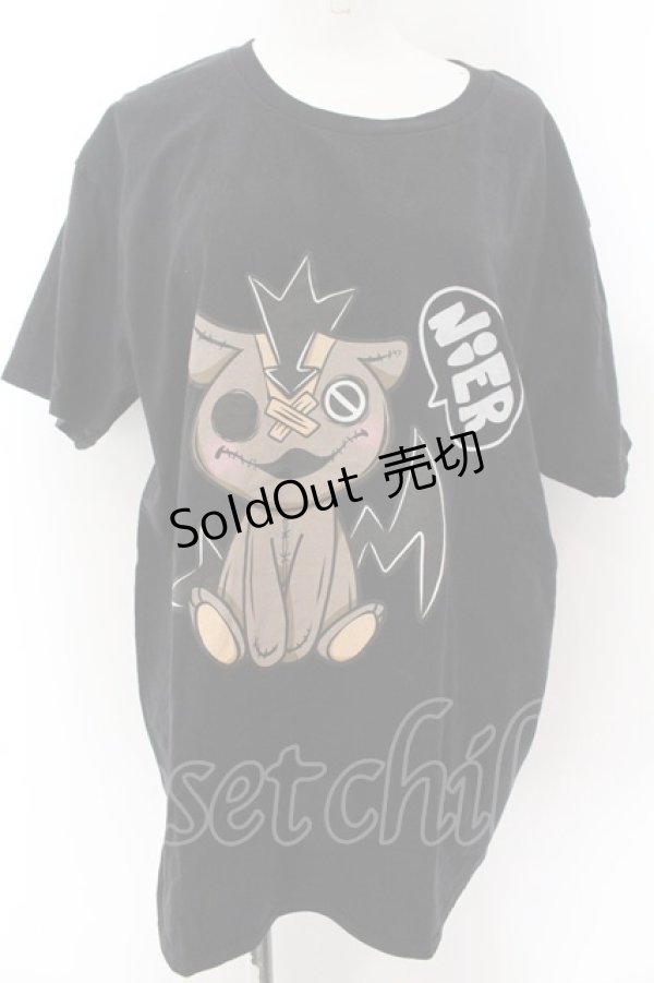 画像1: NieR Clothing / NieRくんptTシャツ XL ブラック O-24-12-18-068-PU-TO-OW-ZT051 (1)