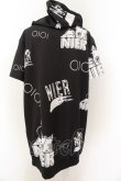 画像2: NieR Clothing / 転写pt半袖ZIPパーカー F マルイミケ（ブラック×ホワイト） O-24-12-18-074-PU-TO-OW-ZT061 (2)