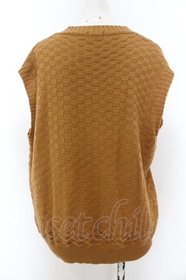 画像3: NieR Clothing / ユニセックスニットベスト F キャメル O-24-12-18-080-PU-TO-OW-ZT248 (3)