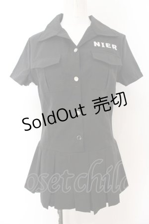 画像: NieR Clothing / スタイルアップシャツワンピース M ブラック O-24-12-18-081-PU-OP-OW-ZT259