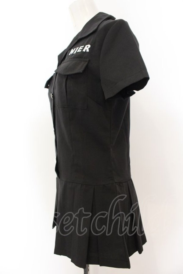 画像2: NieR Clothing / スタイルアップシャツワンピース M ブラック O-24-12-18-081-PU-OP-OW-ZT259 (2)