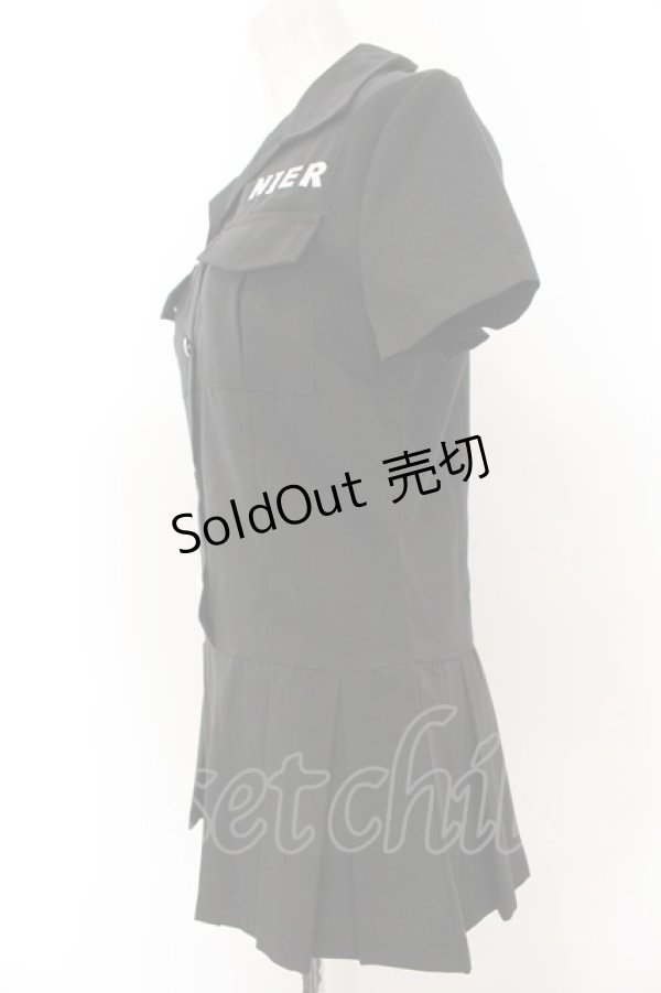 画像2: NieR CLOTHING / スタイルアップシャツワンピース M ブラック O-24-12-18-081-PU-OP-OW-ZT259 (2)