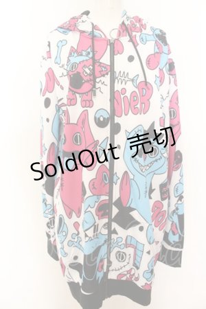画像: NieR Clothing / 転写ZIPパーカー F オールキャラ（ホワイト×マルチ） O-24-12-18-084-PU-TO-OW-ZT388