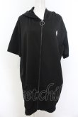 画像1: NieR Clothing / 半袖ZIPパーカー F ワンポイント（ブラック） O-24-12-18-085-PU-TO-OW-ZT259 (1)