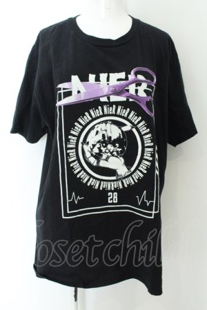 画像: NieR Clothing / プリントTシャツ XL ハサミ（ブラック） O-24-12-18-010-PU-TO-OW-ZT051