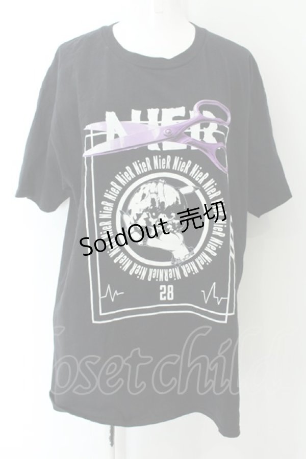 画像1: NieR Clothing / プリントTシャツ XL ハサミ（ブラック） O-24-12-18-010-PU-TO-OW-ZT051 (1)