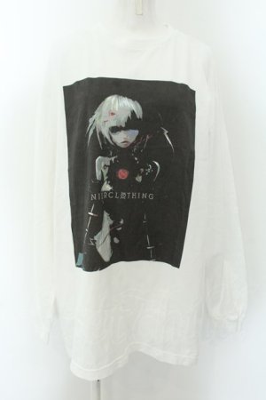 画像: NieR Clothing / プリントカットソー XL ホワイト O-24-12-18-012-PU-TO-OW-ZT124
