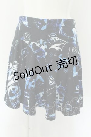 画像: NieR Clothing / 転写ミニスカート F ブラック×ブルー O-24-12-18-015-PU-SK-OW-ZT051