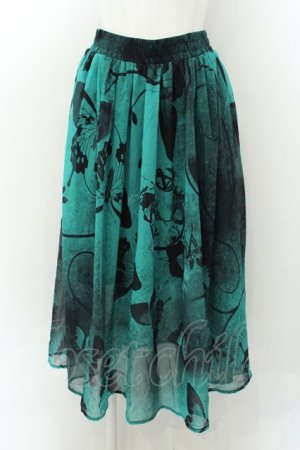 画像: NieR Clothing / 裏地付きSHEER SKIRT スカート F グリーン O-24-12-18-017-PU-SK-OW-ZT166
