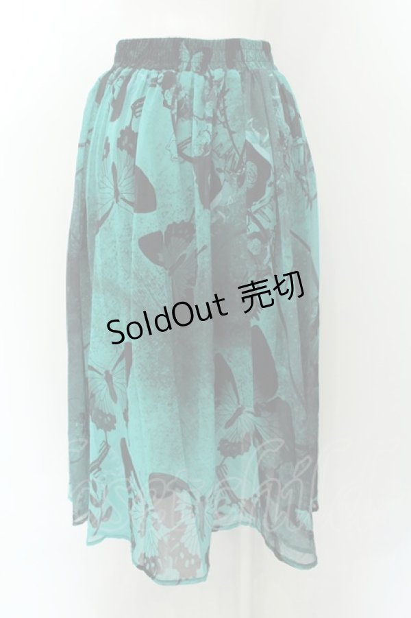 画像2: NieR Clothing / 裏地付きSHEER SKIRT スカート F グリーン O-24-12-18-017-PU-SK-OW-ZT166 (2)