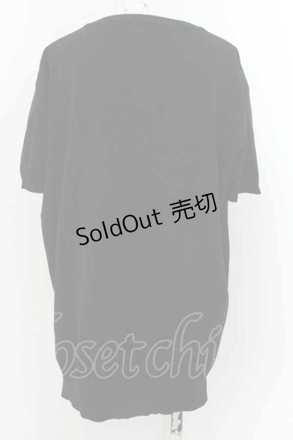 画像2: NieR Clothing / ミケデザイン半袖ニット F ブラック O-24-12-18-036-PU-TO-OW-ZT248 (2)