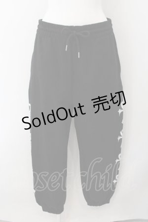 画像: REFLEM / クロスプリントスウェットパンツ FREE ブラック O-24-12-19-082-PU-PA-IG-ZT385