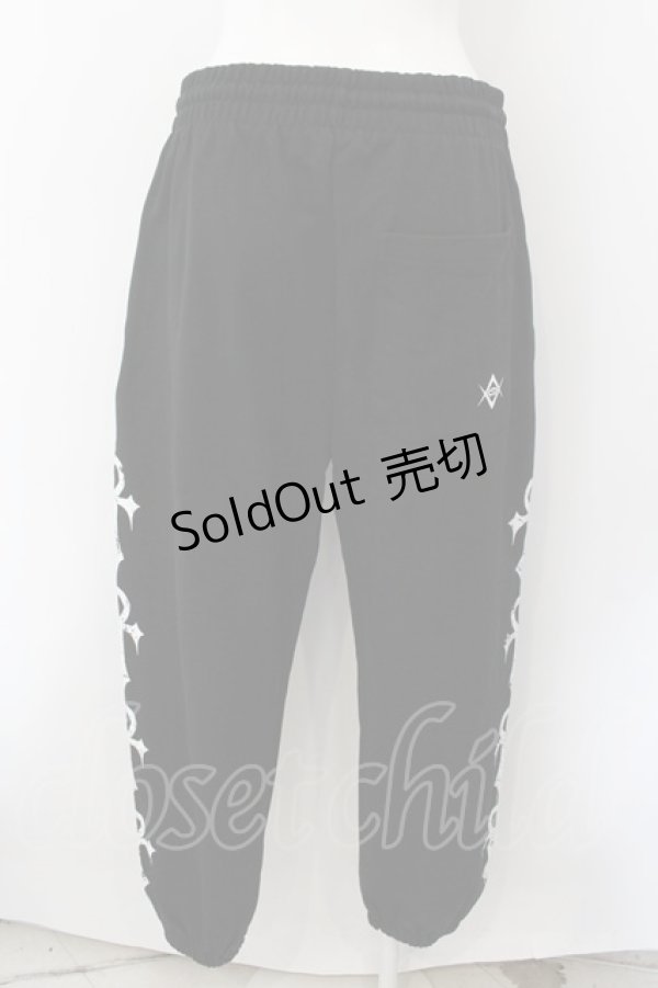 画像3: REFLEM / クロスプリントスウェットパンツ FREE ブラック O-24-12-19-082-PU-PA-IG-ZT385 (3)