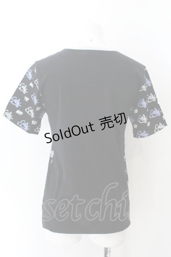 画像2: million dollar orchestra / ロゴ総柄Tシャツ M ブラック O-24-12-25-037-PU-TO-OW-ZT124 (2)