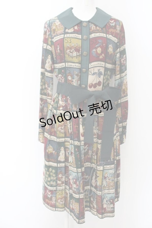 画像1: 【SALE】Jane Marple / Fairy tale cardsのワンピース M グリーン O-24-12-25-074-JM-OP-IG-ZT261 (1)