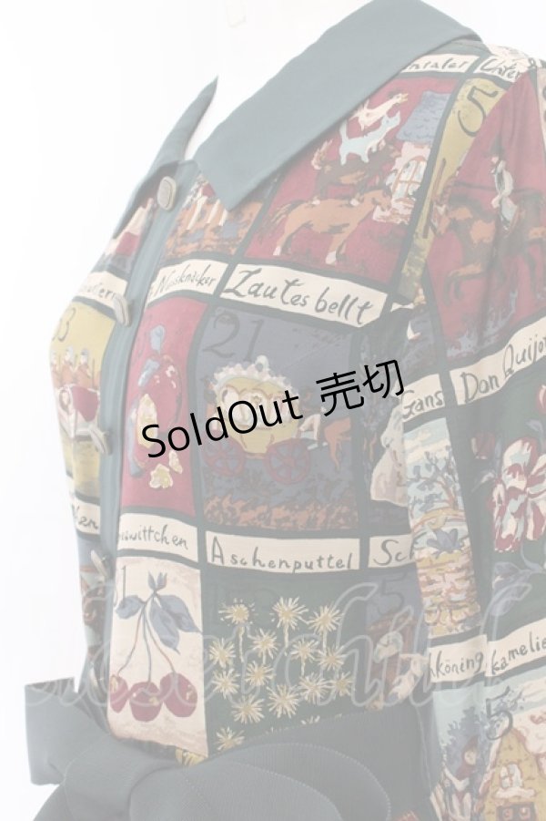 画像2: 【SALE】Jane Marple / Fairy tale cardsのワンピース M グリーン O-24-12-25-074-JM-OP-IG-ZT261 (2)