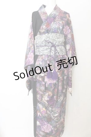 画像: Qutie Frash / 浴衣4点SET  蝶（パープル） O-24-12-25-126-QU-OP-OW-OS