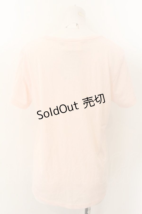 画像2: MALKOMALKA / FAKEptTシャツ M ピンク O-24-12-25-017-PU-TO-OW-ZT124 (2)