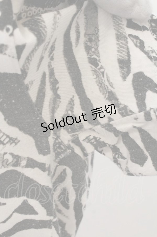 画像2: million dollar orchestra / 総柄Tシャツ M ホワイト×ブラック O-24-12-25-028-PU-TO-OW-ZT124 (2)