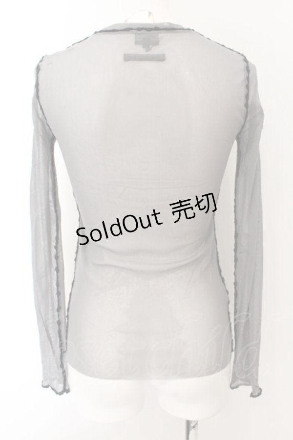 画像3: Jean Paul GAULTIER FEMME / 英字刺しゅうパワーネットトップス 40 グレー O-24-12-26-035-GO-TO-OW-OS (3)