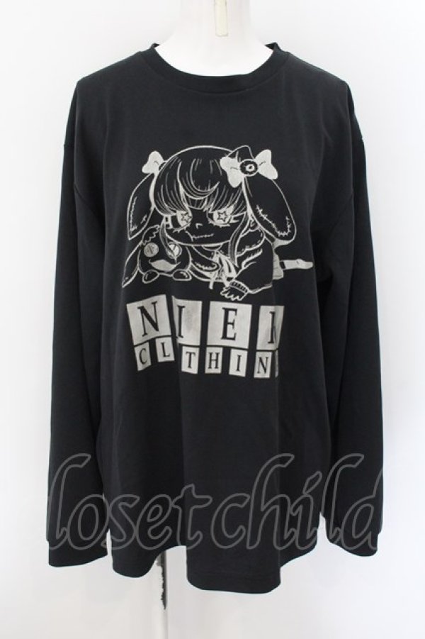 画像1: NieR Clothing / キャラクターptカットソー LL キャラクターロゴ（ブラック） O-24-12-26-060-PU-TO-OW-ZT388 (1)
