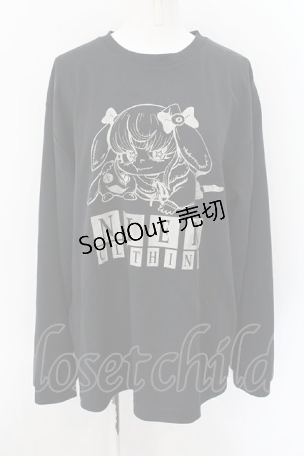 画像1: NieR Clothing / キャラクターptカットソー LL キャラクターロゴ（ブラック） O-24-12-26-060-PU-TO-OW-ZT388 (1)