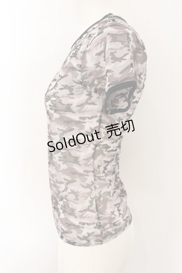 画像2: Jean Paul GAULTIER FEMME / カモフラパワーネットトップス  グレー O-24-12-26-031-GO-TO-OW-ZS (2)