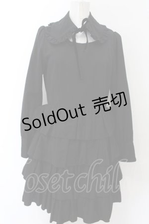 画像: PEACE NOW / つけ襟付きティアードワンピース M ブラック O-24-12-27-016-PU-OP-OW-ZY