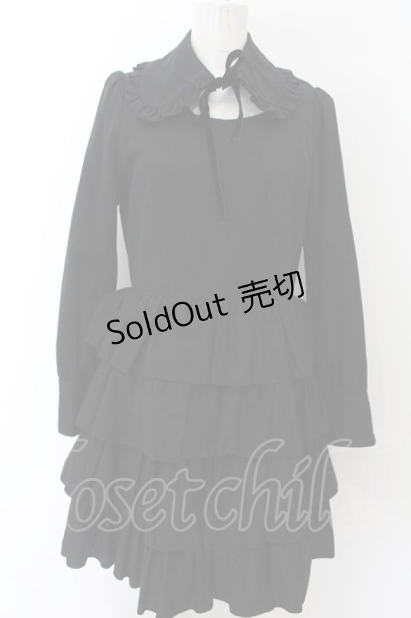 画像1: PEACE NOW / つけ襟付きティアードワンピース M ブラック O-24-12-27-016-PU-OP-OW-ZY (1)