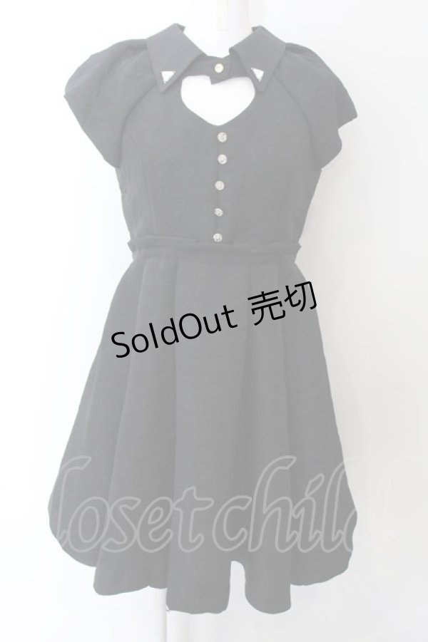 画像1: Honey Bunch / セーラームーンオリジナルジャガードハートワンピース F クロ O-24-12-27-034-LO-OP-OW-ZT164 (1)