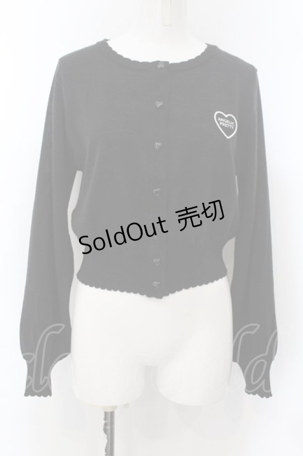 画像1: Angelic Pretty / Heartワッペンニットカーディガン  クロ O-24-12-29-025-AP-TO-OW-OS (1)