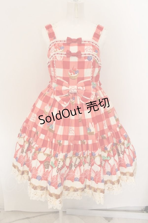 画像1: Angelic Pretty / トリプルタルトティアードジャンパースカート  アカ O-24-12-30-098-AP-OP-OW-OS (1)