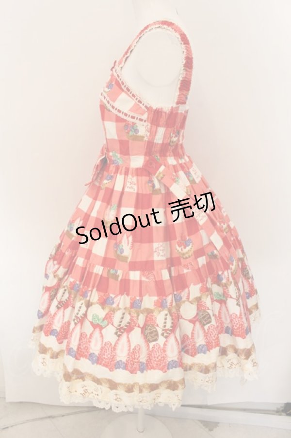 画像4: Angelic Pretty / トリプルタルトティアードジャンパースカート  アカ O-24-12-30-098-AP-OP-OW-OS (4)