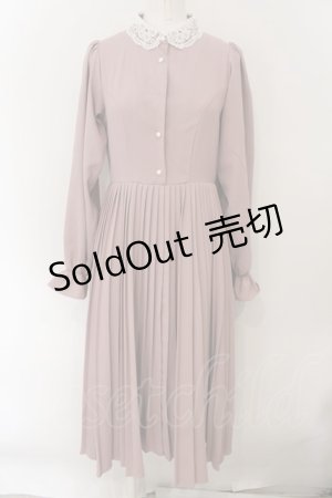 画像: m petit by misako / レース襟プリーツワンピース S ピンク O-24-12-31-042-LO-OP-IG-OS