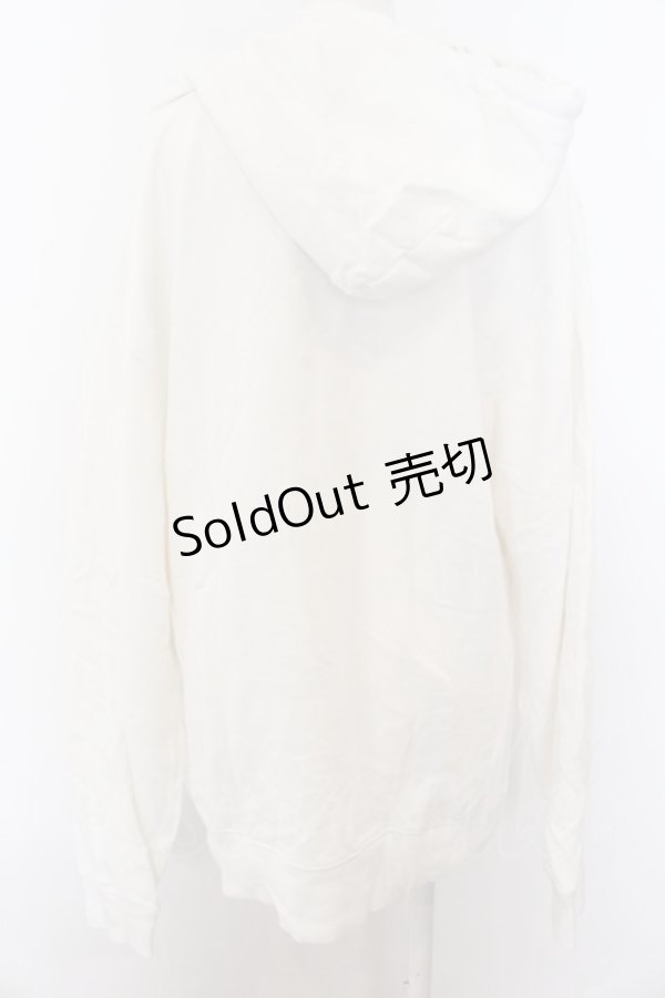 画像2: NieR Clothing / プリントパーカー 2XL 心電図（ホワイト） O-24-12-31-1041-PU-TO-OW-ZT339 (2)