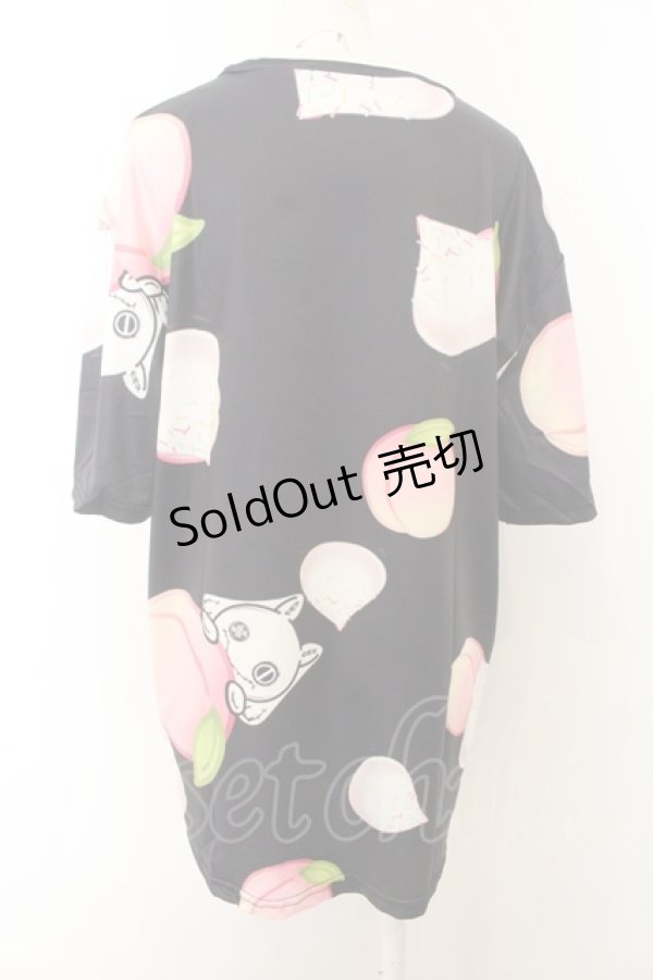 画像2: NieR Clothing / 【ももしき×NieR Clothing】コラボデザインBLACK CUTSEW F ブラック O-24-12-31-1052-PU-TS-OW-ZT277 (2)