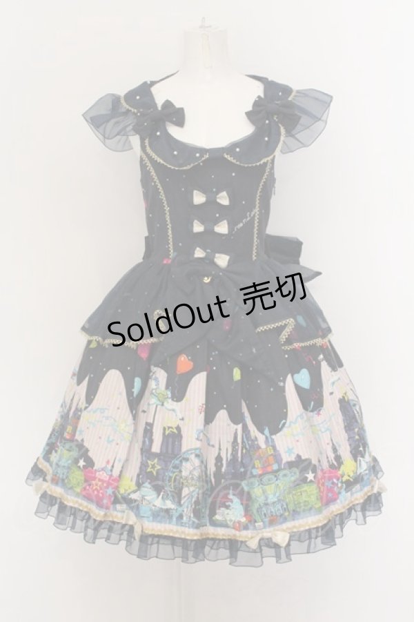 画像1: metamorphose / night carnivalリボンジャンパースカート  紺系 O-25-01-06-006-ME-OP-OW-OS (1)