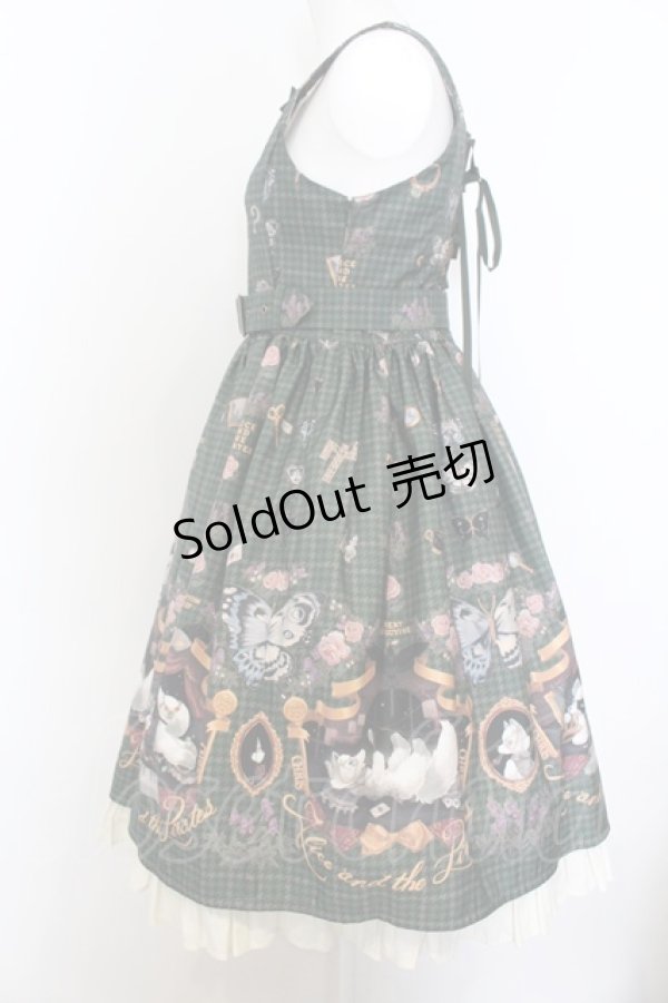 画像2: ALICE and the PIRATES / Dual face 〜phantom and truth〜柄ジャンパースカートI  グリーン O-25-01-06-009-PA-OP-IG-OS (2)