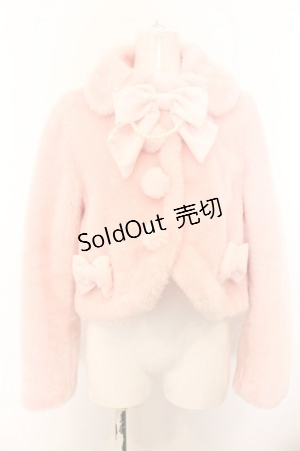 画像1: Angelic Pretty / リボンパールファーボレロ  ピンク O-25-01-06-025-AP-CO-OW-OS (1)