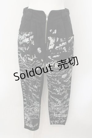 画像: GLAD NEWS / ペイントデニムパンツ F ブラック×ホワイト O-25-01-08-005-GL-PA-IG-ZI