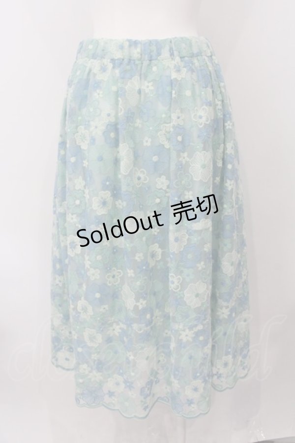 画像3: Jane Marple / Flower Laceランタンスカート M ミント×ブルー O-25-01-09-014-JM-OP-IG-OS (3)