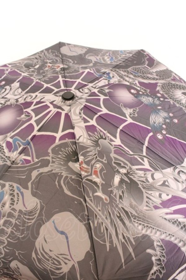 画像2: Qutie Frash / ワンタッチ折りたたみ傘  パープル O-25-05-30-1102-QU-ZA-IG-ZT386 (2)