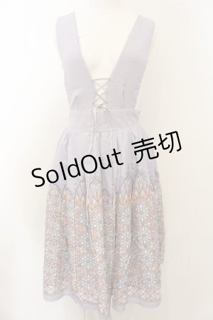 画像: axes femme POETIQUE / ステンドグラス編み上げジャンパースカート M ラベンダー O-25-01-10-043-AX-OP-IG-OS