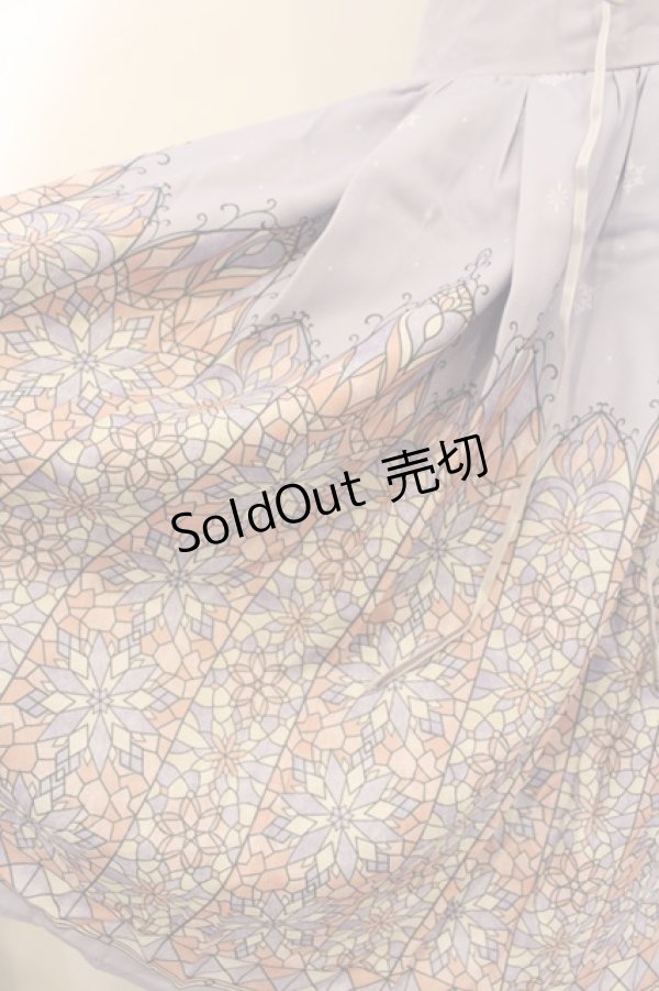 画像2: axes femme POETIQUE / ステンドグラス編み上げジャンパースカート M ラベンダー O-25-01-10-043-AX-OP-IG-OS (2)