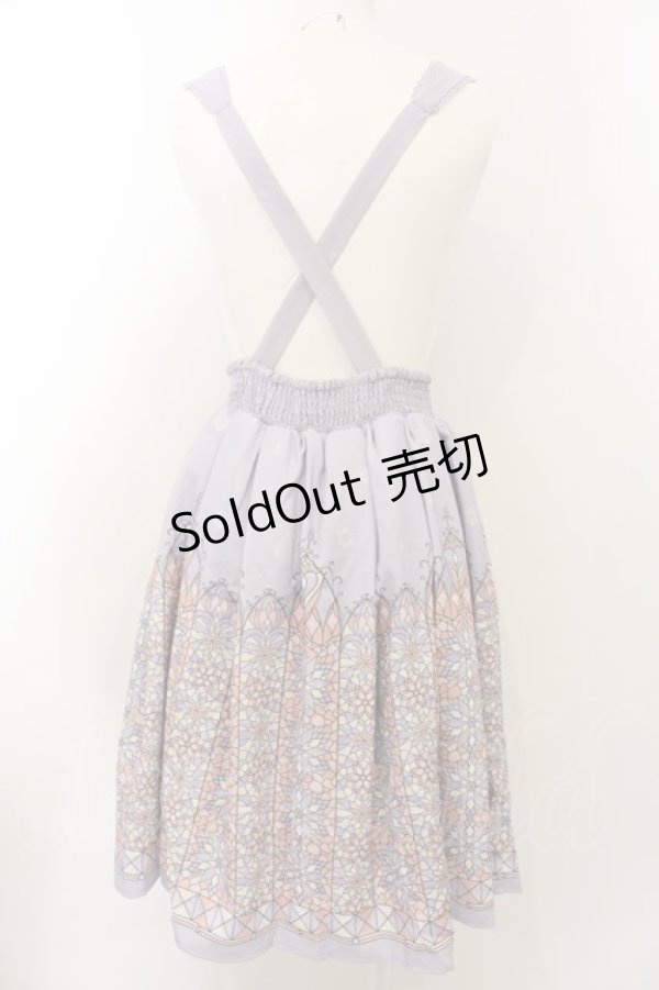 画像3: axes femme POETIQUE / ステンドグラス編み上げジャンパースカート M ラベンダー O-25-01-10-043-AX-OP-IG-OS (3)