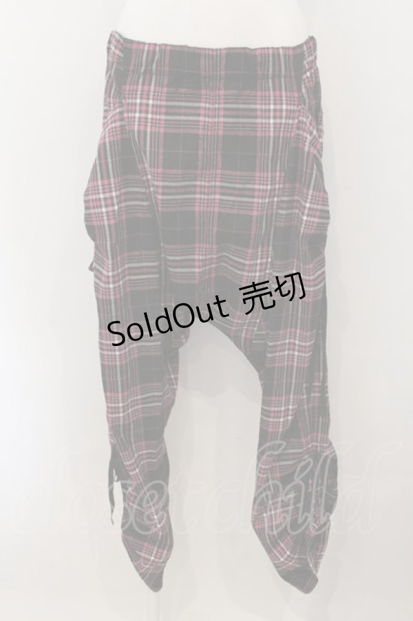 画像1: ALGONQUINS / リボンポケットサルエルパンツ  ピンク×ブラック O-25-01-13-005-AL-PA-IG-OS (1)