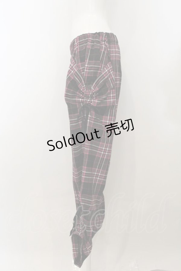 画像2: ALGONQUINS / リボンポケットサルエルパンツ  ピンク×ブラック O-25-01-13-005-AL-PA-IG-OS (2)