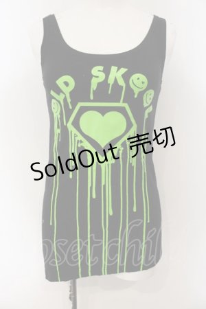 画像: SUPER LOVERS / ロゴタンク  ブラック×グリーン O-25-01-13-048-PU-TO-IG-ZT366